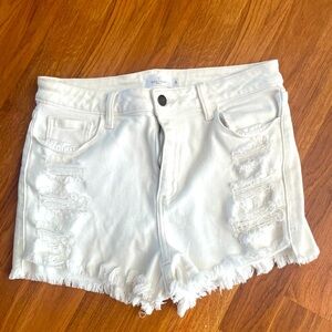 Windsor Distressed White Jean Shorts